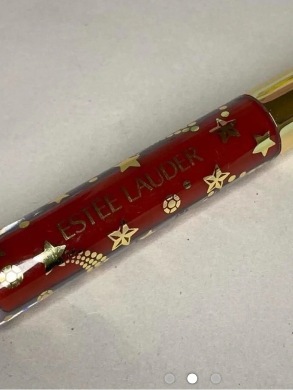 Estee Lauder Red Shimmer Lip Gloss in the beautiful Shade Ruby Quartz full size
